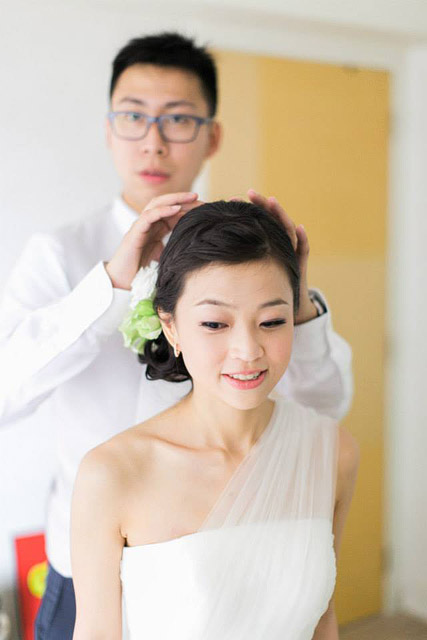 Jiamin's Wedding Day Makeup and Hair by Jovie Tan from TheLittleBrush Makeup Singapore.