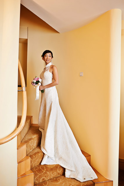 Yan Shan's Wedding Hair and Makeup by Jovie Tan from TheLittleBrush Makeup Singapore.